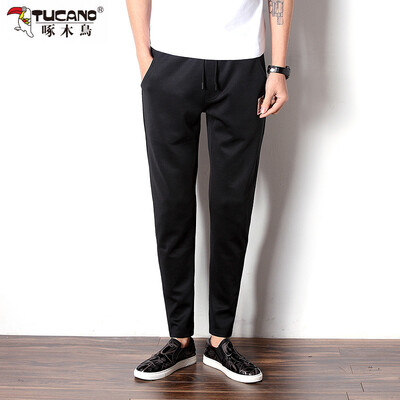 

Woodpecker (TUCANO) Pants Male 2017 Summer new men's business Slim stretch feet Casual pants 17106ZMH05 Black 2XL