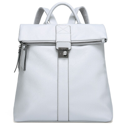 

Scarecrow MEXICAN handbag shoulder bag Japan&South Korea retro soft leather travel backpack female MNK70574L-05 gray