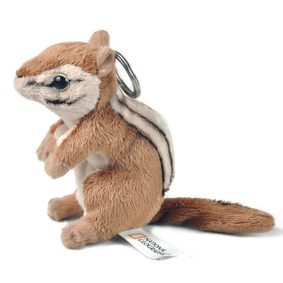 

National Geographic (НАЦИОНАЛЬНАЯ ГЕОГРАФИЧЕСКАЯ) Ключ-цепочка Animal Doll Плюшевая игрушка Моделирующая модель Дети Украшение для животных Chipmunko Keychain 4 inch