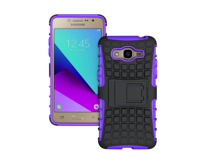 

J2 prime CaseGangxun Heavy Duty Armor Dual Layer Rugged Hybrid Hard Shockproof Case with Kickstand for J2 prime Cover (purple