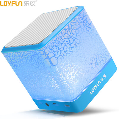 

Music release LOYFUN A4 mini stereo wireless phone card subwoofer portable outdoor loudspeaker Bluetooth USB blue