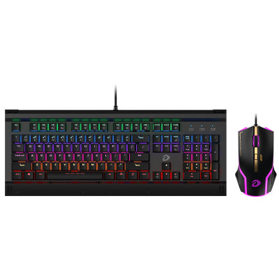 

Dareu EK812T keyboard and mouse suit 104 key game mixed mechanical keyboard black axis wired RGB Symphony glare gaming mouse Jedi survival chicken sharps
