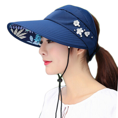 

【Jingdong Supermarket】 Luxury field (Sheye) ZYM0017zq sun hat woman sunscreen hat can be folded sun hat outdoor ride beach hat big along the cold hat navy