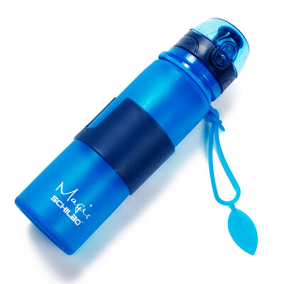 

40,000 km outdoor folding cup sports kettle travel silicone telescopic cup travel portable water cup 500ml SW2402 blue