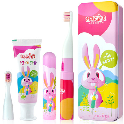 

Shu off the baby electric toothbrush set (girl models) (also known as sound wave electric toothbrush set (rabbit models)) new and old packaging random hair