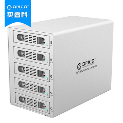 

ORICO 3559RUS3 3,5-дюймовый алюминиевый высокоскоростной usb3.0 дисковый массив пять дисков жесткий диск шкаф многодисковый рейд жесткий диск коробка наружная коробка серебристый