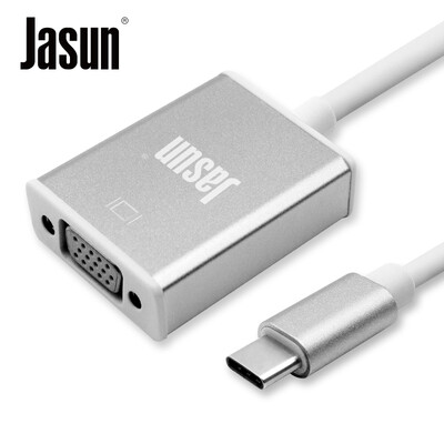 

JASUN USB3.1 Type-C to VGA Высококачественный конвертер TV Monitor Line Алюминиевый сплав 12-дюймовый MacBook Projector Display JS-153