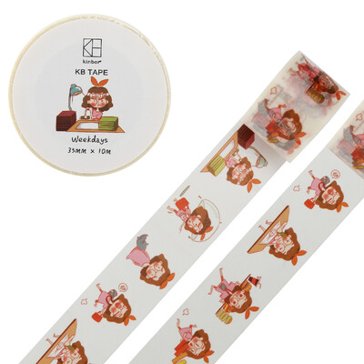 

Sports bag&paper tape 35mm 10m hand account color stationery tape Weekdays DTB64066