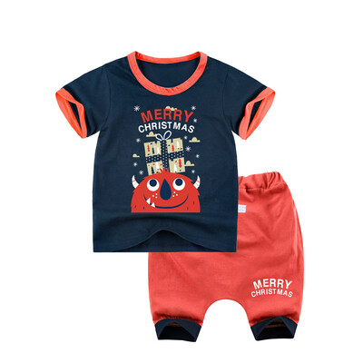 

Yue Tong Lai children's suit summer boy short-sleeved T-shirt harem pants summer suit Y1916 Christmas monster 120