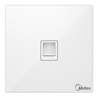 

Midea Midea switch socket computer network cable socket panel elegant white 86 no border