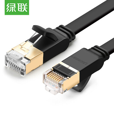 

Зеленый Альянс (UGREEN) Категория 7 Плоский кабель Cat7 Класс 7 Экранированная витая пара Высокоскоростная сетевая перемычка Чистая медь 10G Широкополосная широкополосная линия для домашних сетей Кабель 15 м 11266