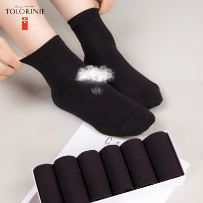 

TOLORINIE случайные носки причесаны Socks черные носки, случайные носки тонкие секции дышащий летом [M] K7634M0010 установлены шесть пар