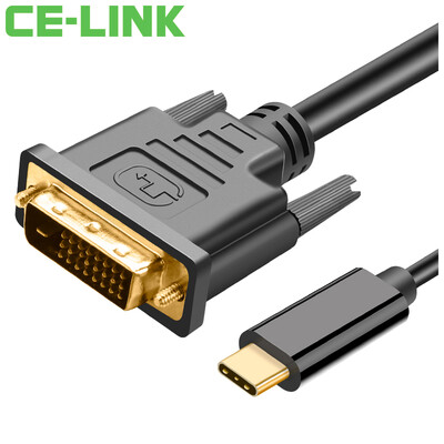 

CE-LINK USB31Type-C to DVI high-definition conversion cable 5 meters USB-C to DVI computer mac with high-definition TV monitor projector line black 1652