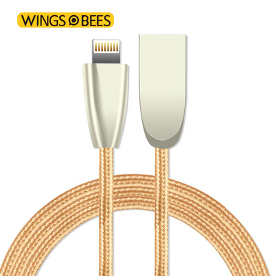 

Bee-winged Apple Andrews Universal Multifunctional 2-in-1 Data Cable Zinc Alloy Dual-Purpose Rechargeable Cable 1 When 2 with 2 Fast Charge Adjust Current Safe Durable White