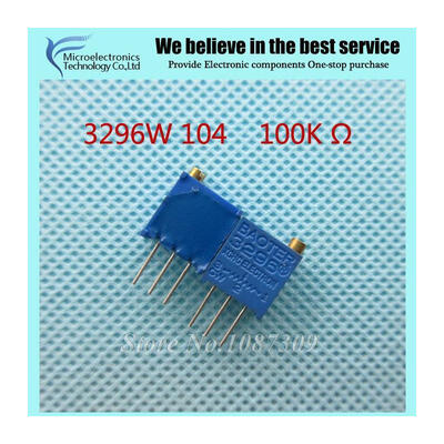

100Pcslot 3296W-1-104LF 3296W 104 100K ohm Top regulation Multiturn Trimmer Potentiometer High Precision Variable Resistor