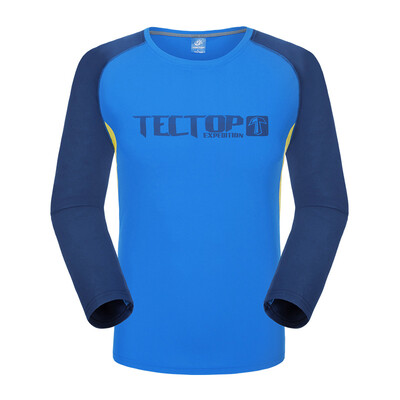 

Tectop quick-drying T-shirt outdoor men&women models breathable quick-drying T-shirt round neck long-sleeved color printing speed dry clothes men white M