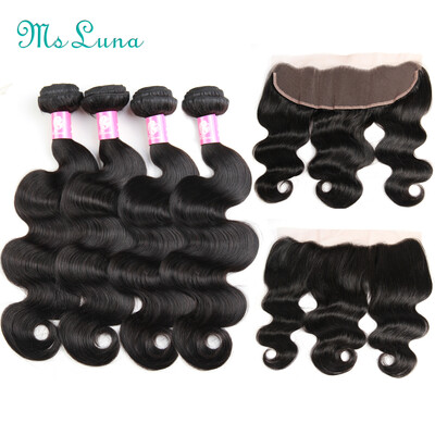 

Brazilian Body Wave With Closure,13x4 Ear To Ear Lace Frontal Closure With Bundles,Brazilian Virgin Hair With Closure Human Hair