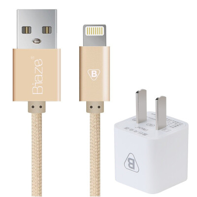 

BIAZE Apple 7/6 / 5s Data Line 1m Gold + 5V / 1A сотовый телефон / плоское зарядное устройство iPhone5 / 6s / 7 Plus / New iPad Air Mini Set M8 + K2