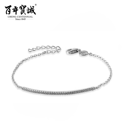 

100 years Bao Cheng 925 silver zircon bracelet women Japan and South Korea fashion simple silver jewelry Ms. silver jewelry to send girlfriend girlfriend Jane love silver