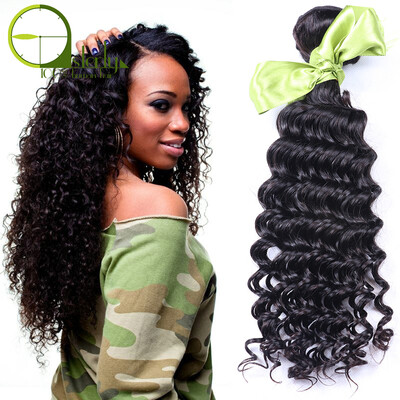 

7A Free Shipping Brazilian Deep Wave Curly Virgin Hair 4Pcs Deep Culry Human Hair Weave Full And Thick No Tangle No Shedding
