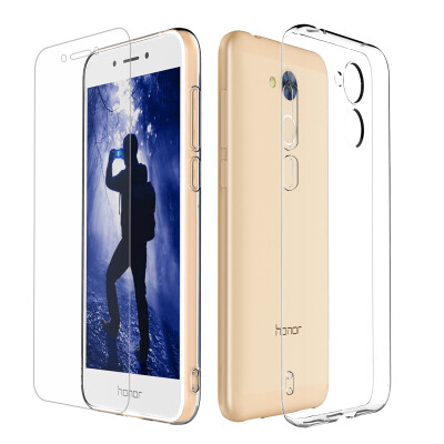 

To send the film] ESCASE Huawei honor 6A mobile phone case protective cover / all-inclusive anti-drop transparent soft shell color