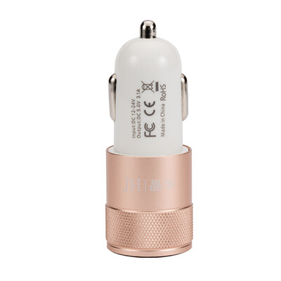 

Jinghua JH 3408 Car Charger Dual USB Car Charger Two Charger Headphone Charger Standard Edition 31A Car Charger Gold
