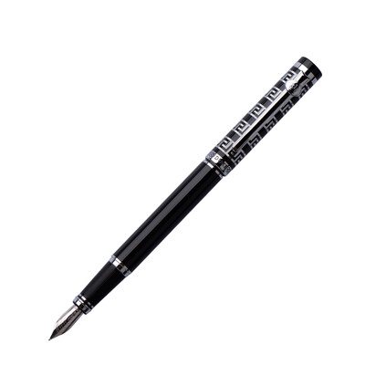 

Duke DUKE Lisbon silver clip black K gold pen ink pen gift pen 14K gold pen