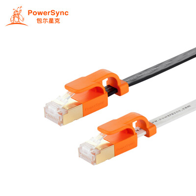 

PowerSync CAT7-KFMG50-3 seven types of cable 5 meters high-speed copper bronze flat copper network shielded anti-swing black