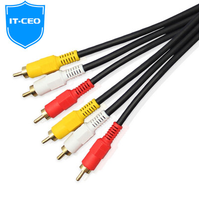 

IT-директор V083R AV три аудио и видео кабели RCA линия 3RCA 3RCA три пары хорошо известный красный и желтый AV переключатель проводки кабельного телевидения телеприставки 2 метров Black