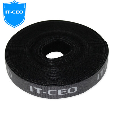 

IT-CEO V727-5 Free Crop Velcro Wire Striped Tie Belt Tie Corded Wire Computer Tape Tape Belt Tape About 5m Black
