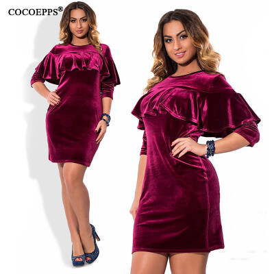 

COCOEPPS 2017 Big Size Women Dress Fashion Women Clothing Casual O-Neck Plus Size Bodycon Office Women Dress Vestidos  5XL