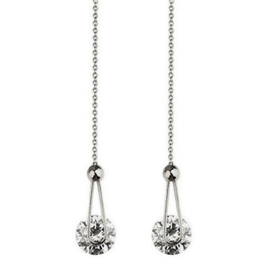 

Yoursfs Dangle Earrings with Long Chain Austria Crystal Jewelry Gift 18k Rose Gold Plated