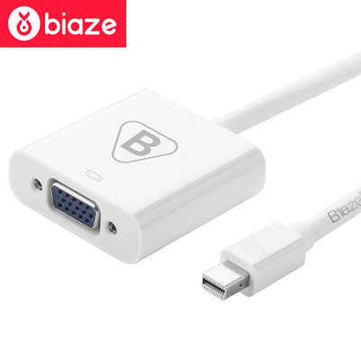 

BIAZE Mini DP в конвертер VGA адаптер мини Displayport Apple Mac / Air Pro молниеносный преобразователь интерфейса адаптер кабель, подключенный проектор ZH11-PC
