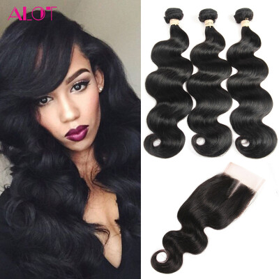 

Pervian Body Wave Cheap hair bundles 3 Bundles With Closure Human Hair Extensions With 4x4 Lace Closure Unprocessed Human Hair