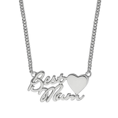

Yoursfs@ 18K Rose/White Gold Plated Letter Best Mum Heart Necklace Chain Best Mother's Day Gift