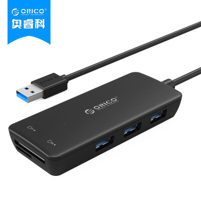 

ORICO H3TS-U3 High Speed ​​3 USB30 Splitter HUB Hub Card Reader Expansion Band TF SD Card Reader Support Apple Notebook Computer Black