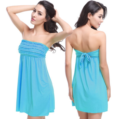 

New Arrival mini Ruffled Top tied Back Feminine Beach dress Sexy Bathing suit