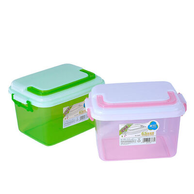 

Camellia 65L storage box small transparent plastic thickened with lid storage box handle storage storage box small medicine box 3 Pack
