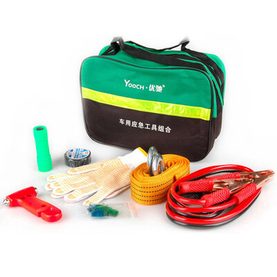 

Yooch emergency rescue 7-in-one vehicle kit trailer rope battery line life-saving hammer flashlight gloves fuse electrical tape