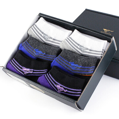 

Seven wolves SEPTWOLVES boat socks men sports wind men socks breathable sweat sweat casual socks mixed color 6 double boxed Z90725