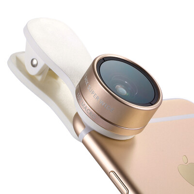 

Chuai Lao cherllo 516 mobile phone lens wide-angle macro fish eye three-in-one champagne gold apple iphone Huawei millet general high-definition self-portrait camera SLR external camera