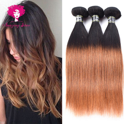 

8A Peruvian Ombre Hair 3 Bundles Straight Hair Ombre Straight Hair Unprecessed Human Virgin Hair Straight Ombre Soft Hair T1b/30