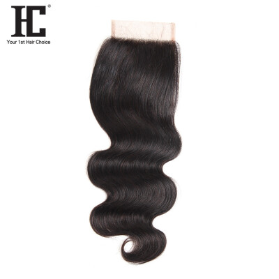 

HC Hair Products 100 Remy Body Wave Brazilian Human Hair Free Part With Baby Hair 130 Density 8-18inch Natural Color Can Be Dyed