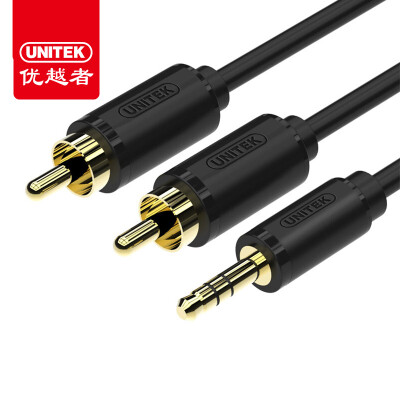 

UNITEK Y-C941BK DC35mm One second two pairs of Lotus head audio cable conversion line 35mm revolution 2RCA turn wiring 5 meters black