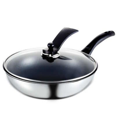 

Korean box (highcook) South Korea imports 30cm stainless steel pot smoke-free wok non-stick pan pan gas gas induction cooker general pot (GZ011-ZY