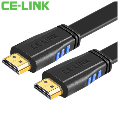 

CE-LINK Кабель HDMI 3 метра цифровой линии высокой четкости версии 2.0 плоский кабель HDMI-кабель 4K * 2K поддержка 3D-проектор телевизора для телевизора 24K позолоченный черный A1820