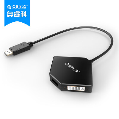 

ORICO DPT-HDV3 стандарт DP для HDMI / DVI / VGA тройной адаптер DP конвертер кабель поддержка Apple MacBook молния интерфейс черный