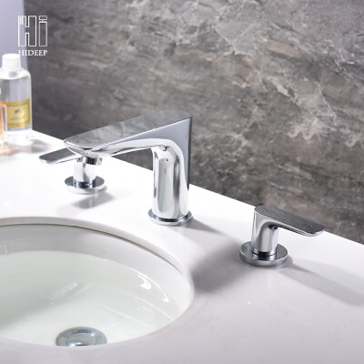 

HIDEEP 3 hole Bathroom faucet brass bathroom faucet