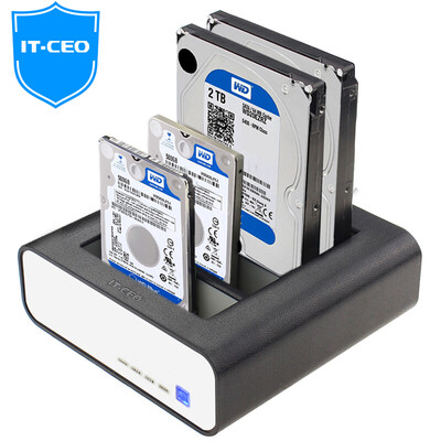 

IT-CEO IT-191 четыре диска 2,5 / 3,5-дюймовый USB3.0 жесткий диск база SATA последовательный порт SSD твердотельный мобильный жесткий диск коробка внешний ящик черный