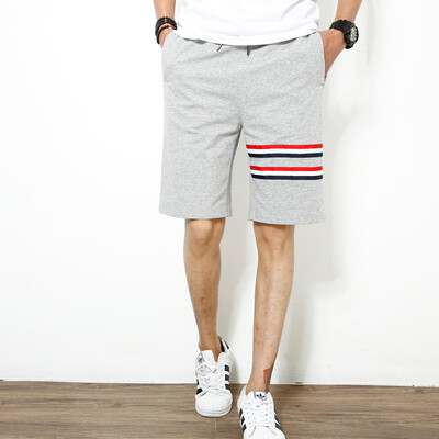 

SHUYI Summer Running Shorts Male Japanese Trend Sports Pants Pure Cotton Pure Color Wit Students 5 Points Casual Pants